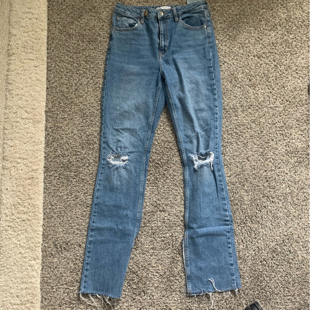 ZARA HIGH RISE FLARED slim fit jeans